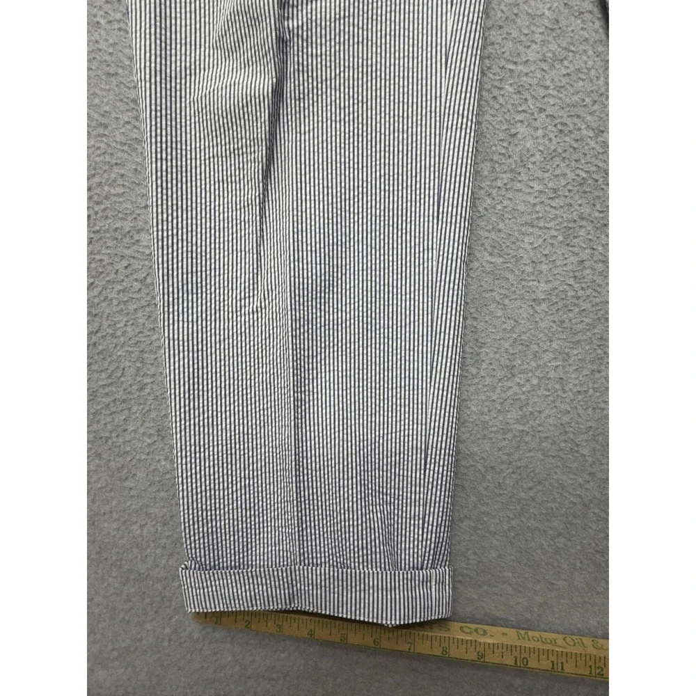 Brooks Brothers Pants Mens 36x34 Blue Stripe Seersucker Dress Clark Cuffed